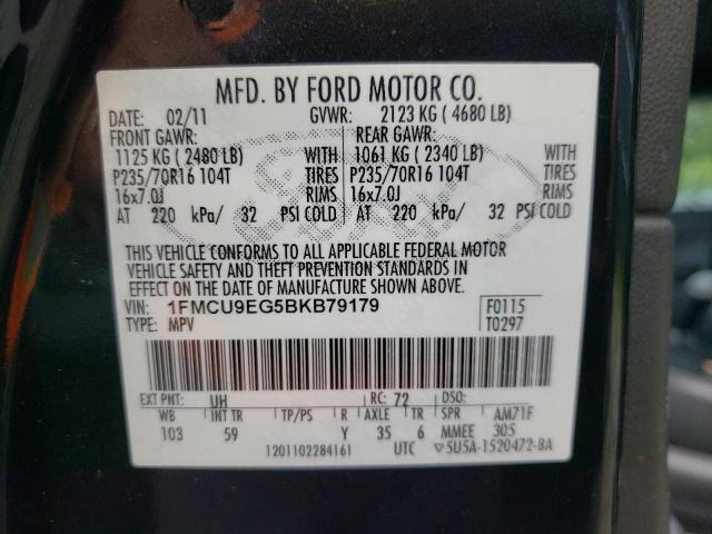Photo 10 from auction – 2011 FORD ESCAPE LIM with VIN 1FMCU9EG5BKB79179