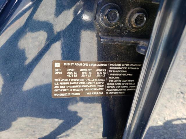 Photo 10 from auction – 2011 BUICK REGAL CXL with VIN W04GN5EC2B1035193