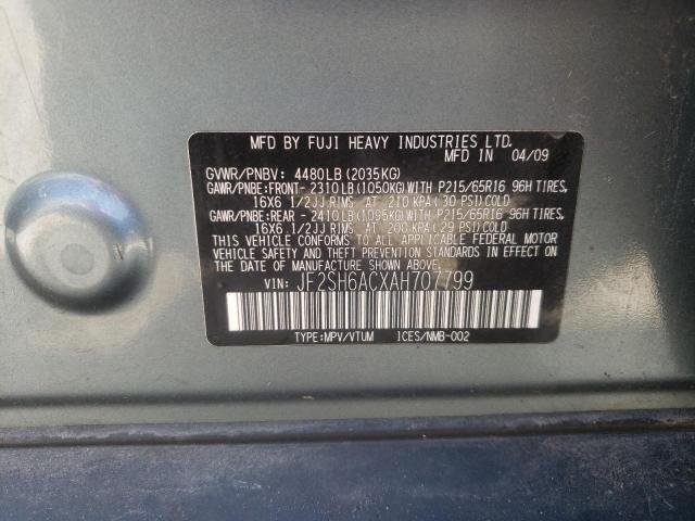 Photo 10 from auction – 2010 SUBARU FORESTER 2 with VIN JF2SH6ACXAH707799