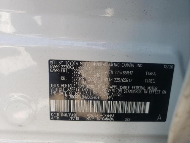 Photo 10 from auction – 2021 TOYOTA RAV4 XLE with VIN 2T3R6RFV3MW009404