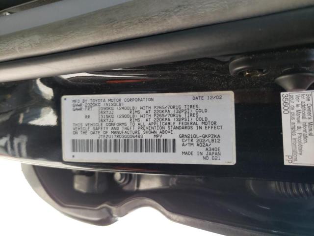 Photo 10 from auction – 2003 TOYOTA 4RUNNER LI with VIN JTEZU17R030006483