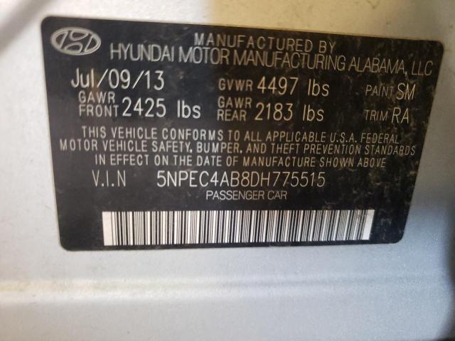 Photo 10 from auction – 2013 HYUNDAI SONATA SE with VIN 5NPEC4AB8DH775515