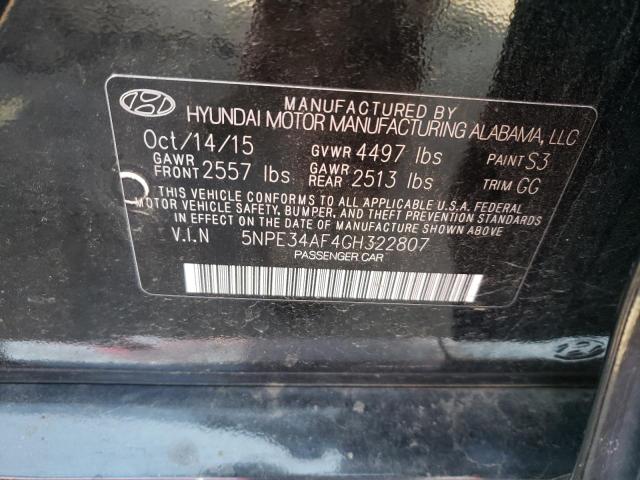 Photo 10 from auction – 2016 HYUNDAI SONATA SPO with VIN 5NPE34AF4GH322807