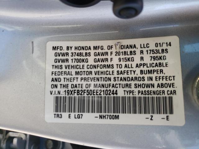 Photo 10 from auction – 2014 HONDA CIVIC LX with VIN 19XFB2F50EE210244