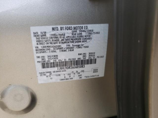 Photo 10 from auction – 2010 LINCOLN MKS with VIN 1LNHL9DR2AG605083