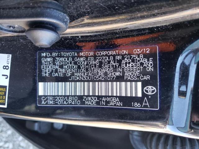 Photo 10 from auction – 2012 TOYOTA PRIUS with VIN JTDKN3DU1C5421077