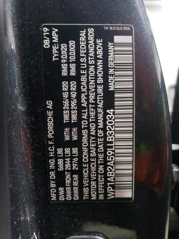 Photo 10 from auction – 2020 PORSCHE MACAN S with VIN WP1AB2A59LLB32034