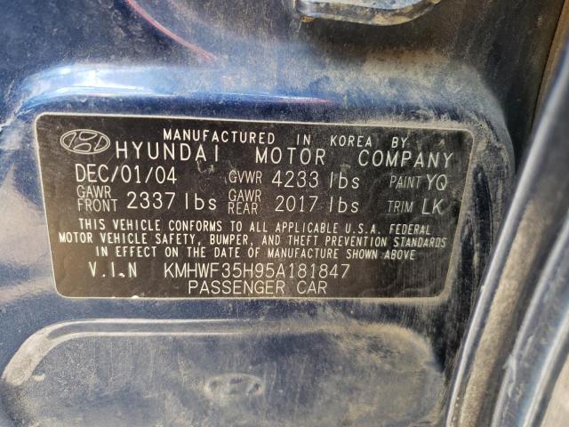 Photo 10 from auction – 2005 HYUNDAI SONATA GLS with VIN KMHWF35H95A181847