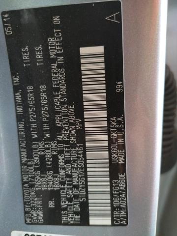 Photo 10 from auction – 2014 TOYOTA SEQUOIA SR with VIN 5TDZY5G17ES054461
