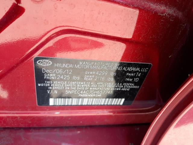 Photo 10 from auction – 2013 HYUNDAI SONATA SE with VIN 5NPEC4AC7DH657741