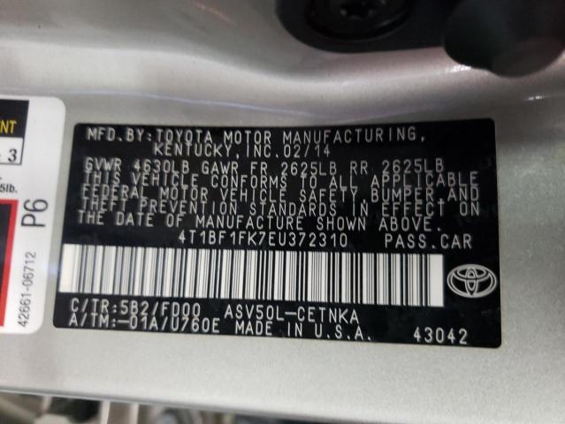 Photo 10 from auction – 2014 TOYOTA CAMRY L with VIN 4T1BF1FK7EU372310