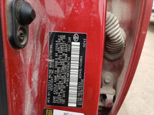 Photo 10 from auction – 2007 TOYOTA CAMRY CE with VIN 4T1BE46K27U006746