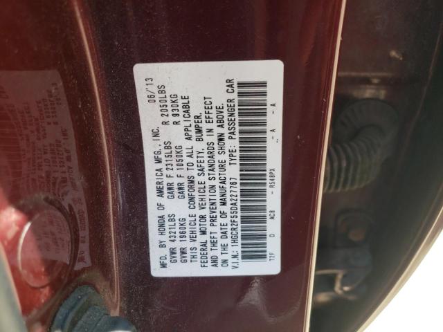 Photo 10 from auction – 2013 HONDA ACCORD SPO with VIN 1HGCR2F55DA227767