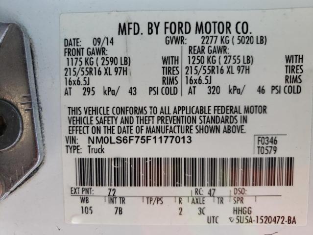 Photo 10 from auction – 2015 FORD TRANSIT CO with VIN NM0LS6F75F1177013