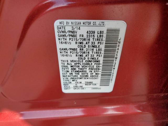 Photo 10 from auction – 2014 NISSAN ROGUE SELE with VIN JN8AS5MT3EW103261