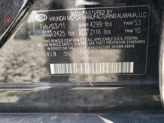 Photo 10 from auction – 2011 HYUNDAI SONATA SE with VIN 5NPEC4AC6BH240527