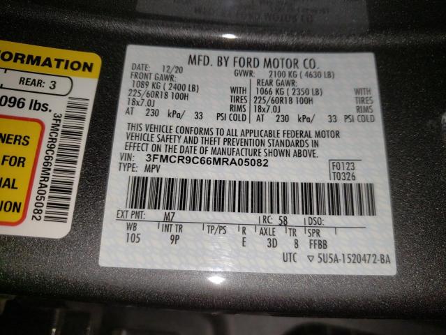 Photo 10 from auction – 2021 FORD BRONCO SPO with VIN 3FMCR9C66MRA05082