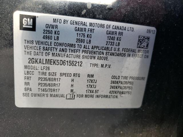 Photo 10 from auction – 2013 GMC TERRAIN SL with VIN 2GKALMEK5D6156212