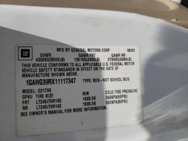 Photo 10 from auction – 2001 CHEVROLET EXPRESS G3 with VIN 1GAHG39RX11117347