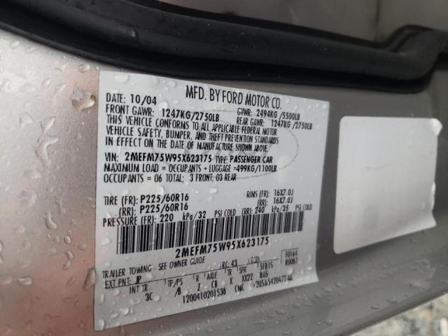 Photo 10 from auction – 2005 MERCURY GRAND MARQ with VIN 2MEFM75W95X623175