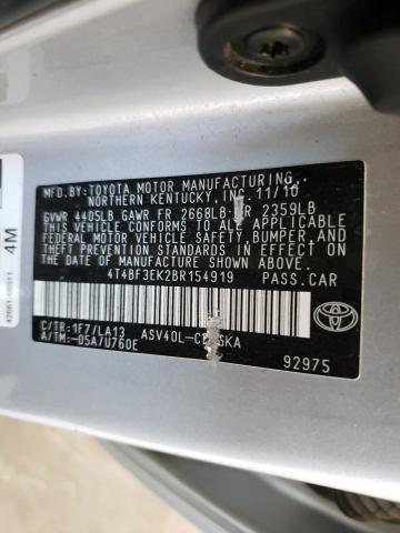 Photo 10 from auction – 2011 TOYOTA CAMRY BASE with VIN 4T4BF3EK2BR154919