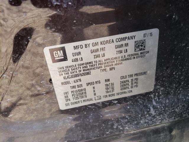 Photo 10 from auction – 2015 BUICK ENCORE with VIN KL4CJGSB5FB265862