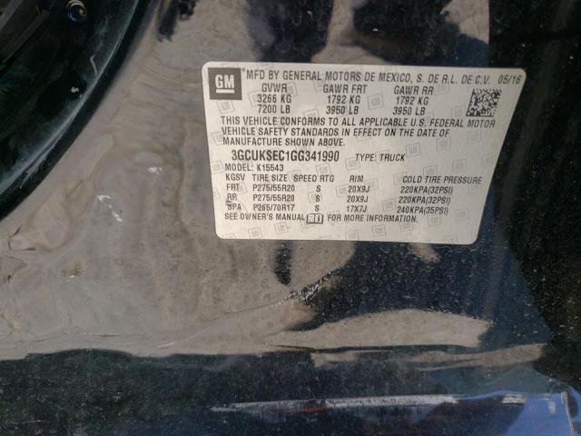 Photo 10 from auction – 2016 CHEVROLET SILVERADO with VIN 3GCUKSEC1GG341990