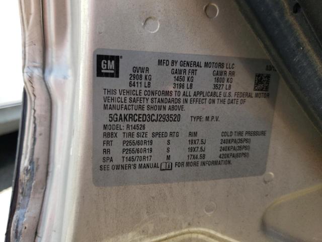 Photo 10 from auction – 2012 BUICK ENCLAVE with VIN 5GAKRCED3CJ293520