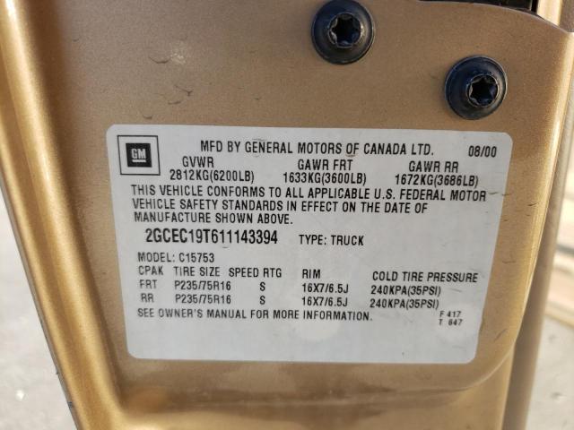 Photo 10 from auction – 2001 CHEVROLET SILVERADO with VIN 2GCEC19T611143394