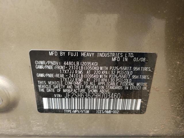 Zdjęcie 10 z aukcji – 2009 SUBARU FORESTER 2 z VIN JF2SH63629H703460