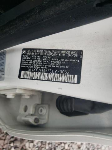 Photo 10 from auction – 2005 BMW X5 3.0I with VIN 5UXFA13575LY20052