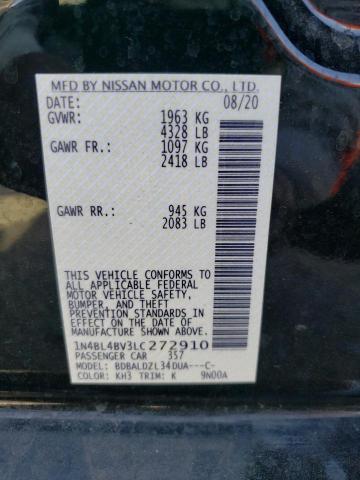 Photo 10 from auction – 2020 NISSAN ALTIMA S with VIN 1N4BL4BV3LC272910