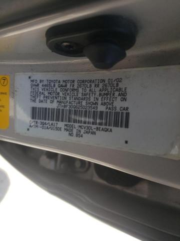 Photo 10 from auction – 2002 LEXUS ES 300 with VIN JTHBF30G625023549