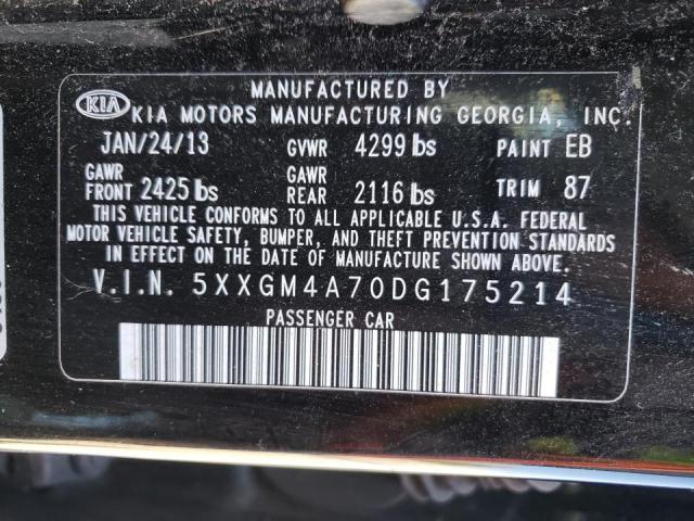 Photo 10 from auction – 2013 KIA OPTIMA LX with VIN 5XXGM4A70DG175214