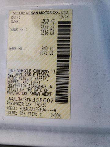 Photo 10 from auction – 2015 NISSAN ALTIMA 2.5 with VIN 1N4AL3AP3FN358607