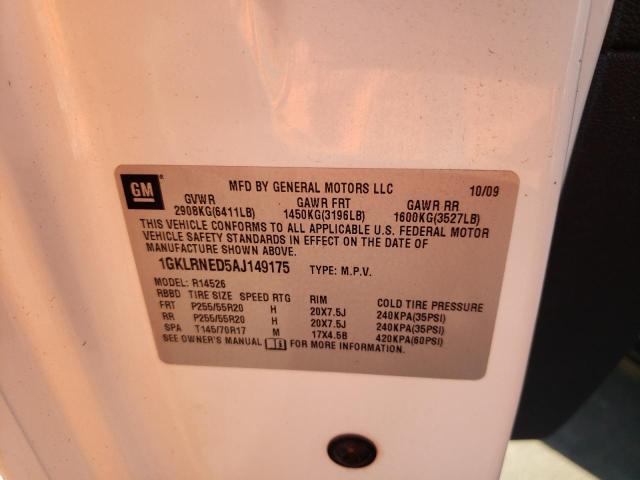 Photo 10 from auction – 2010 GMC ACADIA SLT with VIN 1GKLRNED5AJ149175