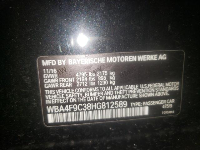 Photo 10 from auction – 2017 BMW 430XI GRAN with VIN WBA4F9C38HG812589