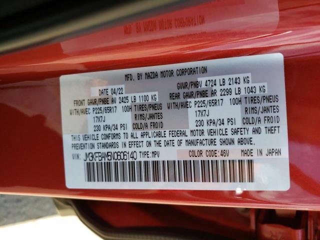 Photo 10 from auction – 2022 MAZDA CX-5 with VIN JM3KFBAM5N0606140