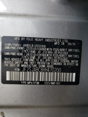 Photo 10 from auction – 2017 SUBARU FORESTER 2 with VIN JF2SJABC8HH470200