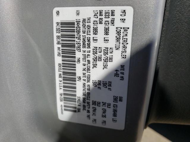 Photo 10 from auction – 2002 DODGE DURANGO SP with VIN 1B4HS38N72F187037