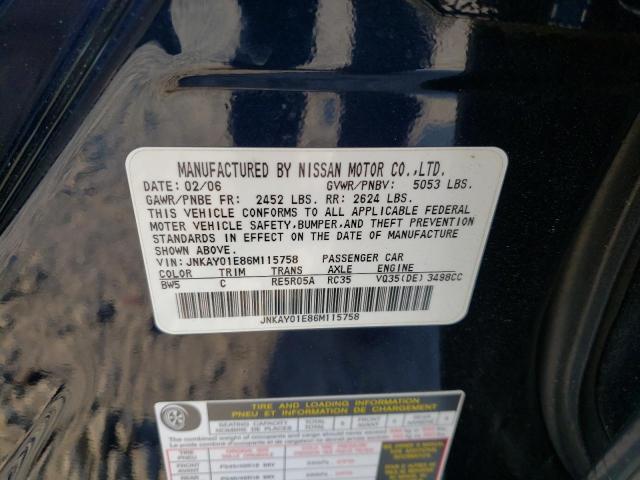 Photo 10 from auction – 2006 INFINITI M35 BASE with VIN JNKAY01E86M115758