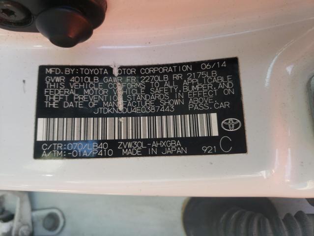 Фото 10 с аукциона – 2014 TOYOTA PRIUS с VIN JTDKN3DU4E0387443