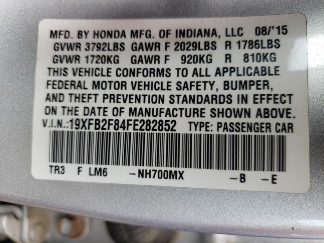 Photo 10 from auction – 2015 HONDA CIVIC EX with VIN 19XFB2F84FE282852