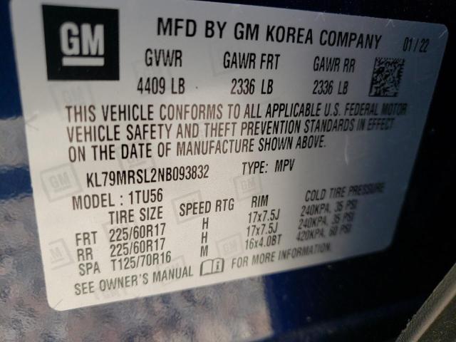 Photo 10 from auction – 2022 CHEVROLET TRAILBLAZE with VIN KL79MRSL2NB093832