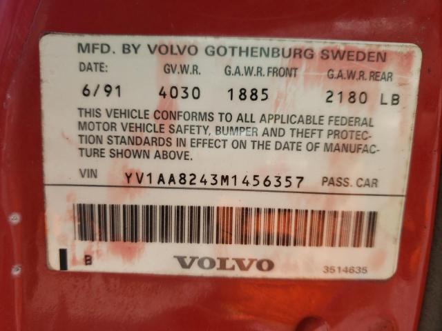 Photo 10 from auction – 1991 VOLVO 240 with VIN YV1AA8243M1456357