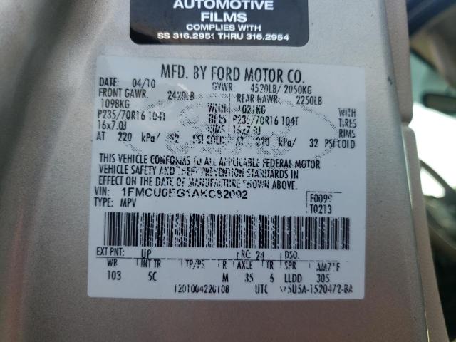 Photo 10 from auction – 2010 FORD ESCAPE LIM with VIN 1FMCU0EG1AKC82092