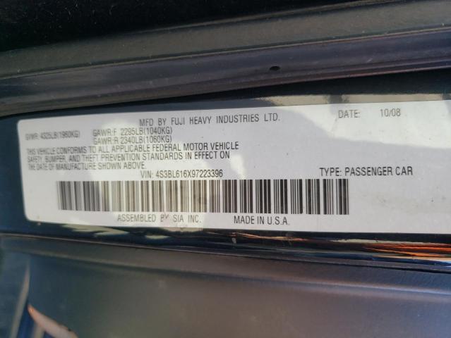 Photo 10 from auction – 2009 SUBARU LEGACY 2.5 with VIN 4S3BL616X97223396
