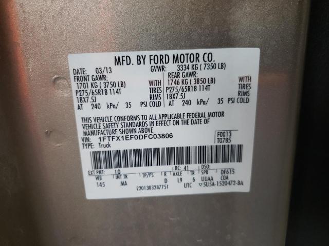 Photo 10 from auction – 2013 FORD F150 SUPER with VIN 1FTFX1EF0DFC03806