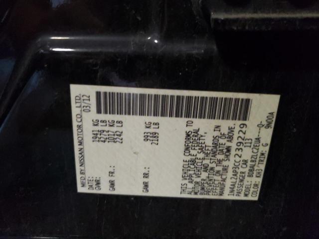 Photo 10 from auction – 2012 NISSAN ALTIMA BAS with VIN 1N4AL2AP3CC239229
