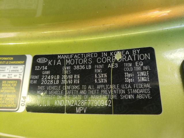 Photo 10 from auction – 2015 KIA SOUL with VIN KNDJN2A28F7790942